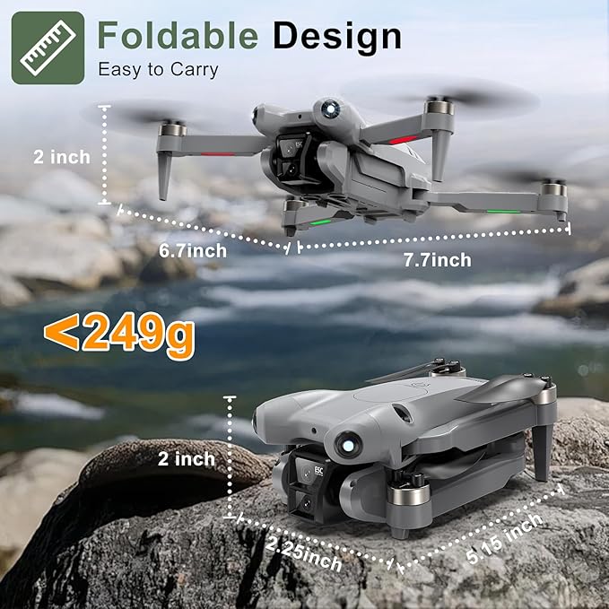 PRO Drone with Camera for Adults 4K,Brushless Motors Drone for Kids Beginners,40mins Flight Time with 2 Batteries,FPV Foldable RC Quadcopter,Toys Gifts for Teen Boys Girls, Beginner（Titanium gray）