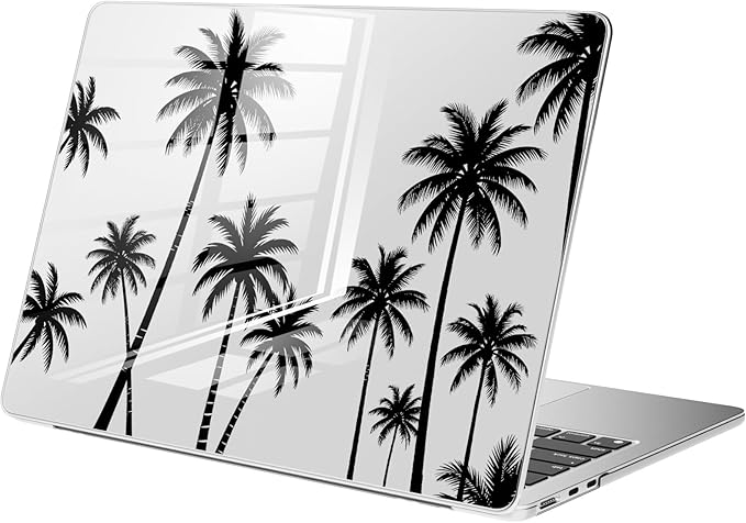 Compatible with MacBook Pro 13 inch Case M2 2025, 2024-2016 A2338 M1 A2251 A2289 A2159 A1989 A1708 A1706, Black Palm Tree Protective Hard Shell Clear Cover for Mac Pro 13