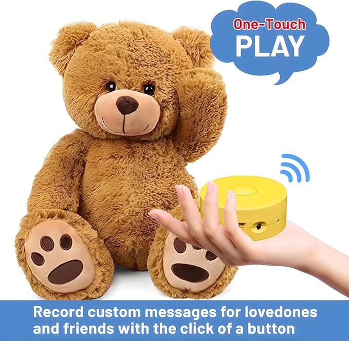 16 Minutes Voice Recorder, Record Custom Message for Crafts, Stuffed Bear, Baby Doll, and Pillow (2Pack + Yellow)