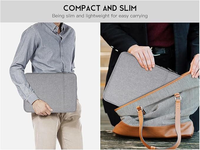 9-11 inch iPad Carrying Case, Padded Travel Tablet Sleeve Bag for 11 inch iPad Pro M5(2025) M4(2024), Air M2 M3(2025) M4(2026), A16, 10.9 10.2 10.5-in, Fit Apple Magic Keyboard Sleeve -Gray