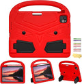 Kids Case for Apple iPad Pro 11 inch M5/M4 Tablet (2025/2024) with Pencil Holder/Handle/Kickstand Slim Lightweight Cute Soft EVA Foam Shockproof Stand Cover for Boys Girls Teens, Red Bird