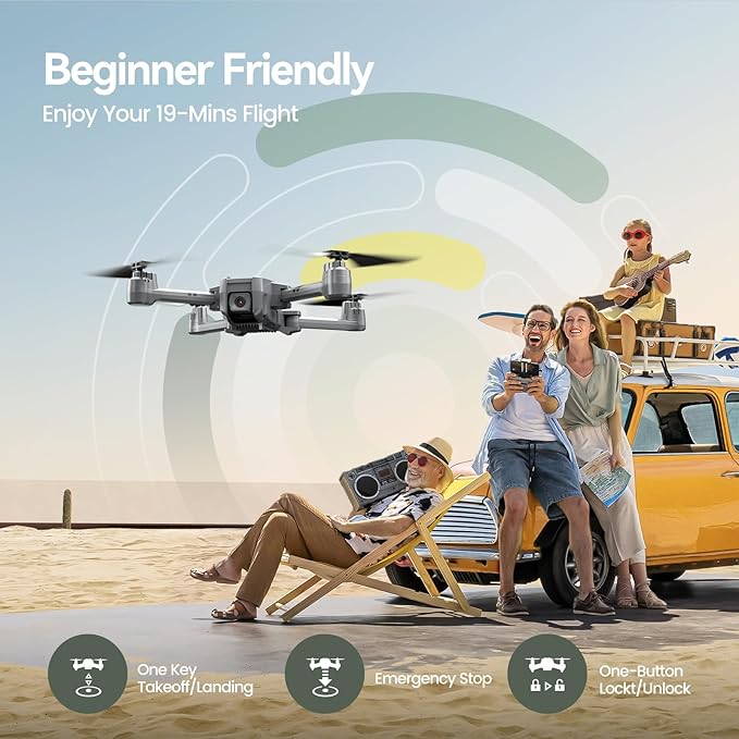 Holy Stone HS440D GPS Drones with Camera for Adults 4K UHD Camera, Unger 249g with GPS Auto Return, Follow Me, Waypoints and Customized Carrying Case