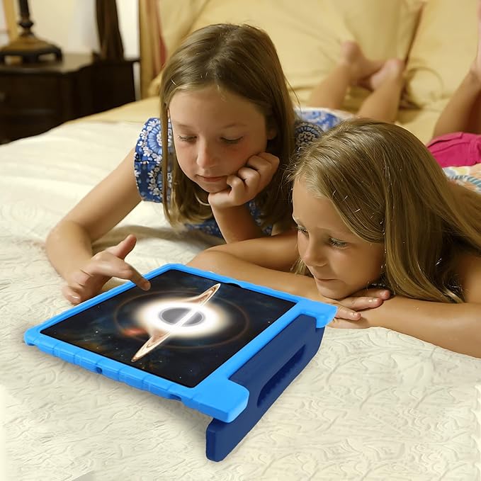 for Kids iPad Pro 12.9 Case 2nd 1st Generation with Pencil Holder and Anti-Slip Handle, Super Protection Rugged Cover for 12.9 inch iPad Pro 2015 2017 - Dark Blue