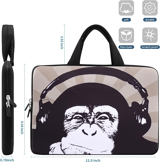 iColor 11 11.6 12 12.1 12.5 Laptop Carrying Bag Chromebook Case Notebook Ultrabook Tablet Handle Tote Cover Neoprene Sleeve for Apple MacBook Air Samsung Google Acer HP DELL Lenovo Asus ICB12-09
