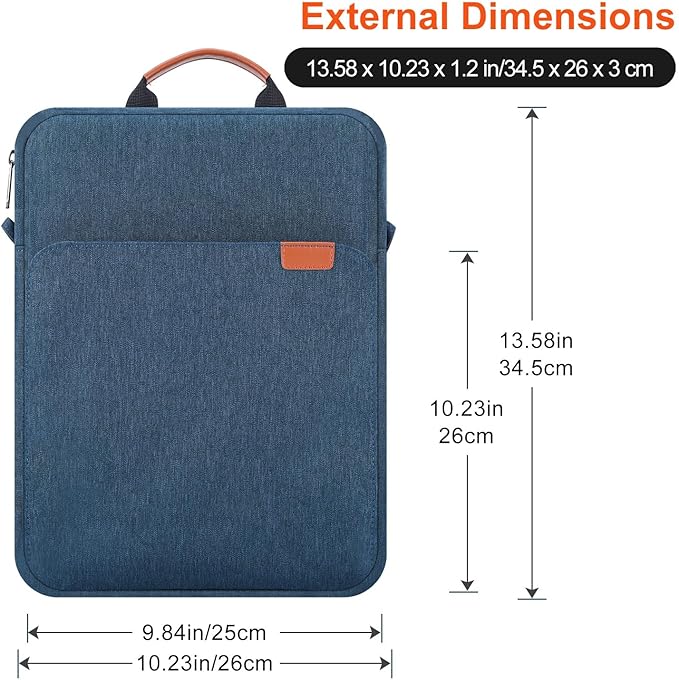 12.9-14.2 Inch Tablet Sleeve Bag for Samsung Galaxy Tab S11 S10 S9 S8 Ultra 14.6",13" iPad Air M2 M3 M4/Pro M5 M4/Pro 12.9, MacBook Air 13.6"/Pro 14.2"/Neo 13/Surface Laptop/Surface Pro 11 Case-Blue