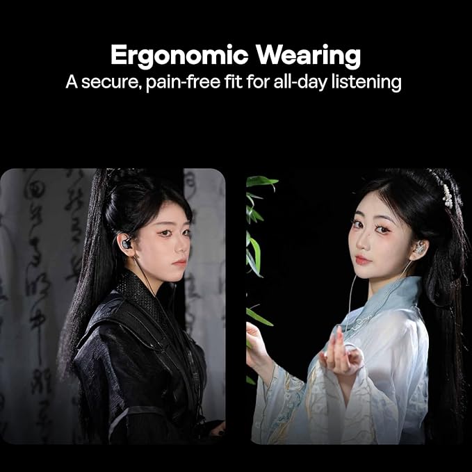 Linsoul TANGZU Wan'er S.G II In Ear Monitor,HiFI Wired Earbuds,10mm Dynamic Driver PET Diaphragm Gaming IEM Earphones with 2Pin Detachable OFC Cable for Audiophile DJ Stage (Clear White, 4.4mm No Mic)