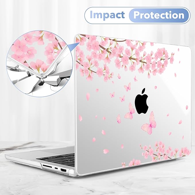 May Chen for 2026 MacBook Pro 14-inch M5 M4 M3 M2 M1 Pro/Max Chip, Release 2026 2025-2021, Model A3427 A3426 A3434 A3112 A3401 A3185, Plastic Hard Shell with Keyboard Cover, Cherry Blossom