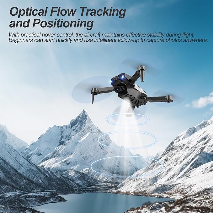 QIDUHUQI Drone with 1080P Camera, Christmas Mini Foldable Drone for Adults and Beginners, Headless Mode, Altitude Hold, One Key Start/Landing, 360° Flips, Speed Adjustment (Champagne Gold)