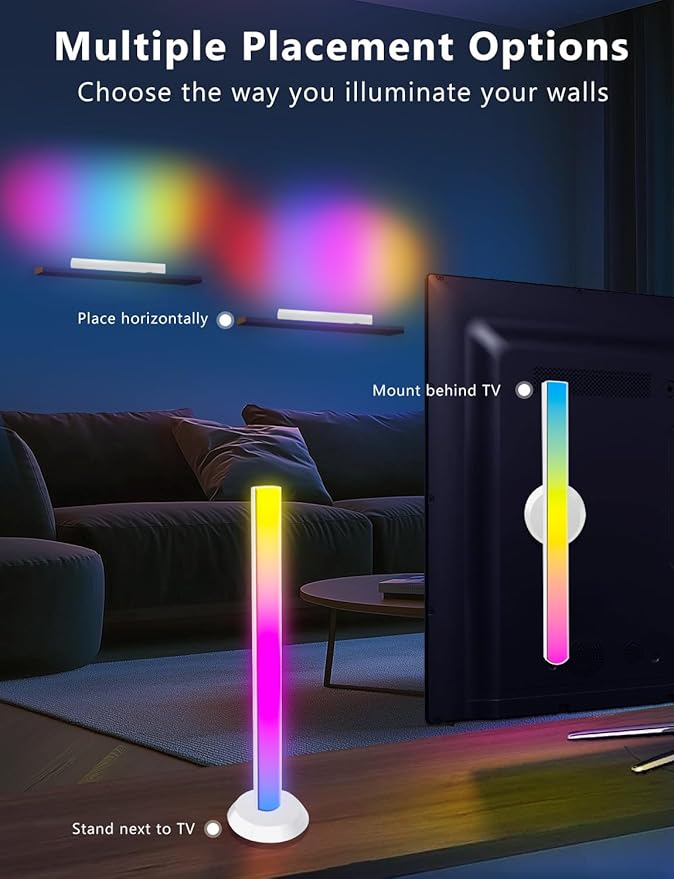 DAYBETTER Smart LED Light Bars, RGB+ICW Gaming Light Bars with Scene and Music Modes, Smart TV Light Bar with Multiple Placement Options, Mood Lighting, Color Changing Light Bar for Gaming Room Decor
