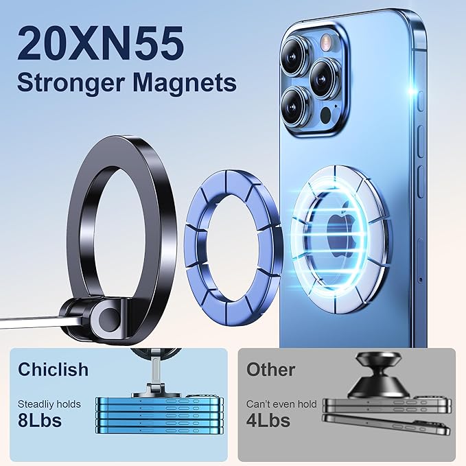 Car Phone Holder for Magsafe [2026 89+LBS Suction & 3700gf Magnetic] 360° Adjustable cell Phone Mount, Phone Holders for Your Car Dashboard & Windshield with Dash Accents for iPhone 17-12 Series