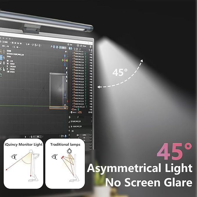 Monitor Light Bar RGB Backlight, Computer Light Bar with Color Temperature Brightness Stepless Dimming, USB Monitor Lamp with Remote Control, No Glare Computer Lamp for Game/Work/Office