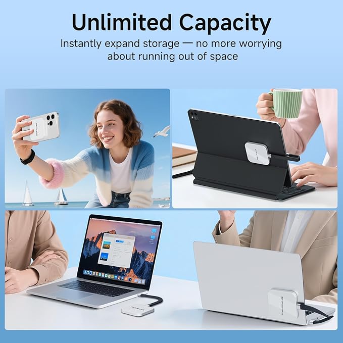 500GB Magnetic External SSD,2000MB/s Type-C USB 3.2 Gen 2x2 Portable SSD,Ultra-Slim External Hard Drive,4K ProRes Recording & Store,External Solid State Drive for iPhone15/16/17/Android/PC/Mac -PS2005