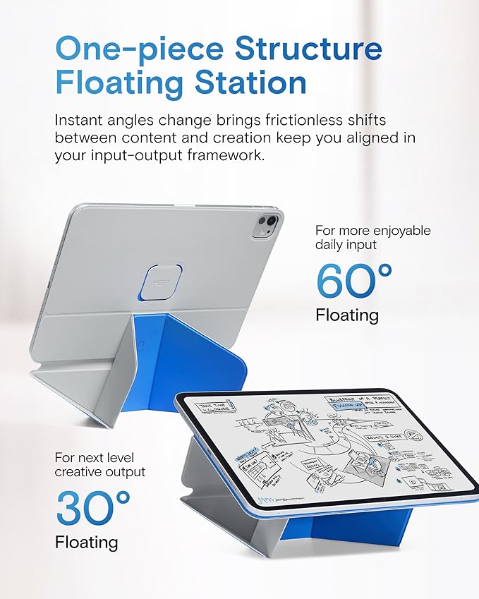 MOFT Dynamic Folio Case for iPad Air 13-inch (M4 2026 / M3 2025 / M2 2024),Slim Magnetic Stand Case with 20+ Viewing Angles, Auto Wake/Sleep,Ultra Thin, Cement x Sapphire