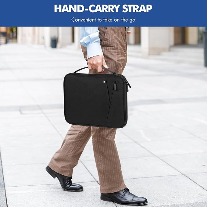MoKo 12.9 Inch Tablet Sleeve Carrying Case with Handle, Padded Protective Travel Bag for New 13 Inch iPad Air M4 2026 & Pro M5 2025, iPad Pro 12.9 M2&M1, Galaxy Tab S9/S8 Plus 12.4", Black