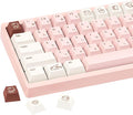 Milk Strawberry Cute Pink Keycaps, 134 Keys PBT Dye-Sublimation Keycaps, Cherry Profile Japanese Keycap, Compatible with 60% 65% 75% 80% 100% Mechanical Keyboard