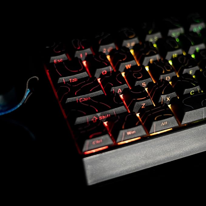 GK GAMAKAY x NaughShark NS68 Rapid Trigger Wired Gaming Keyboard, 65% Hall Effect Mechanical Keyboard, 8KHz Polling Rate 0.01mm RT, Snap Tap, Outemu Peach Crystal Magnetic Switch (Black-Side Printed)