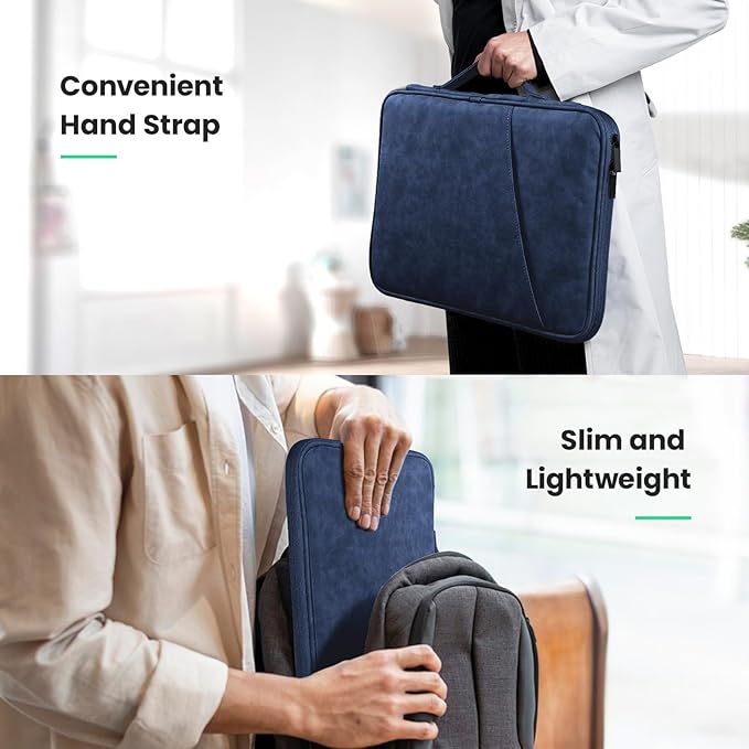 DTTO Tablet Sleeve Bag for New 13 Inch iPad Pro M4/iPad Air M2 2024, 12.9 Inch iPad Pro 6/5/4/3, 12.4 Inch Galaxy Tab S8+/S9+/S9 FE+, Surface Pro 9/8, Waterproof Travel for iPad Case Bag, Navy Blue