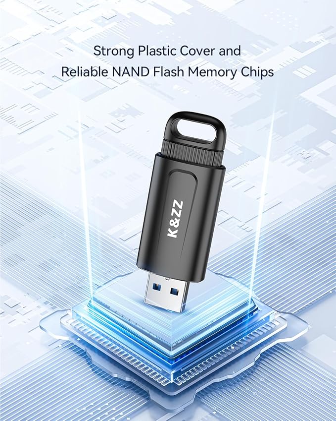 K&ZZ 5 Pack 64GB Flash Drive 3.0 USB Flash Drives 64 GB Thumb Drive Retractable Gen 1 USB Drive Memory Stick Jump Drives Multipack 64G 3.0 (5 Colors: Black Red Blue Green Purple)