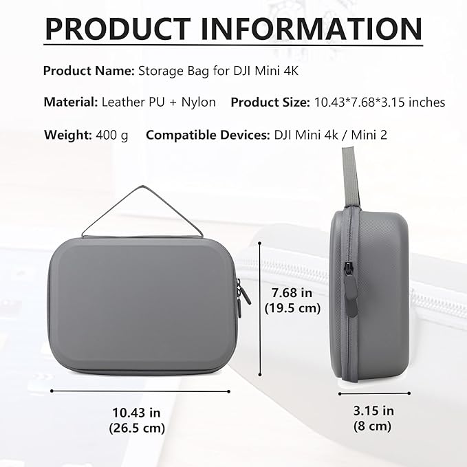 Storage Bag for DJI Mini 4K-Hard Shell Travel Carrying case Compatible with DJI Mini 4K/2/2 SE Drone and Accessories