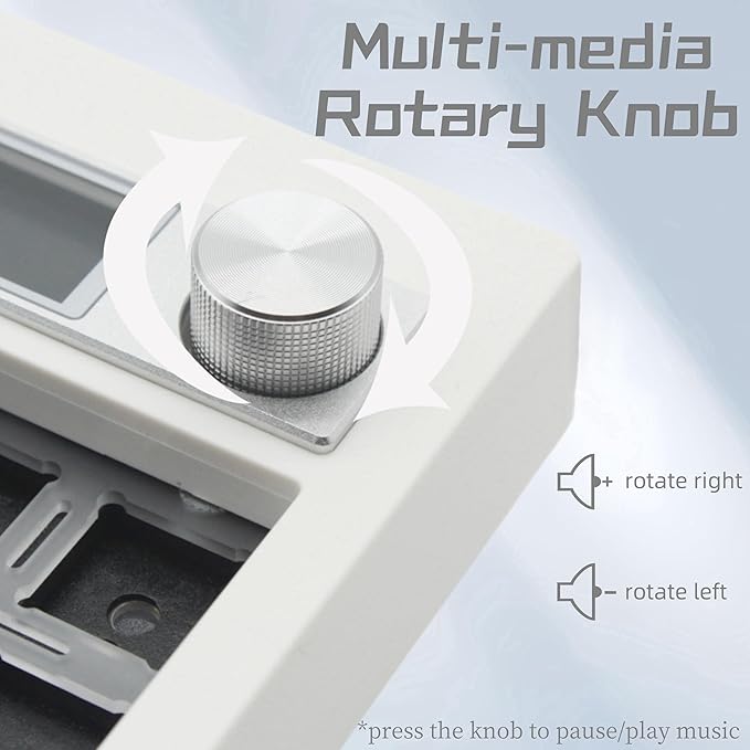GMK87 TKL Mechanical Keyboard Kit Tri-Mode for 3/5pin Switches,85 Keys+Rotary Knob+TFT-LCD Screen Hotswap PCB Gasket Mounted,VIA Programmable DIY Keyboard Kit (White)