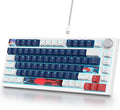 Guffercty kred 75% Percent Blue Wired Keyboard Gasket Mount, Hot-swappable RGB Mechanical Gaming Keyboard Programmable with Knob for Mac/Win (82 Blue Earth)