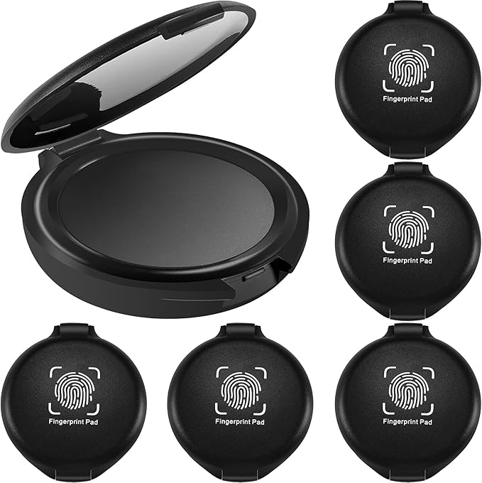 5 Pieces Fingerprint Ink Pads Thumbprint Ink Pads Black Stamp for Office Notary Supplies Identification Notary Security ID Fingerprint Cards Law Enforcement Kit