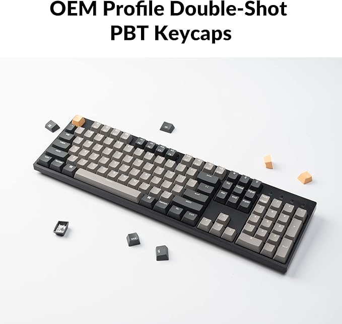 Keychron C2 Pro Wired Custom Mechanical Keyboard Full Size Layout QMK/VIA Programmable Macro RGB Backlit with Hot-Swappable Keychron K Pro Brown Switch OEM Profile PBT Keycaps for Mac Windows Linux
