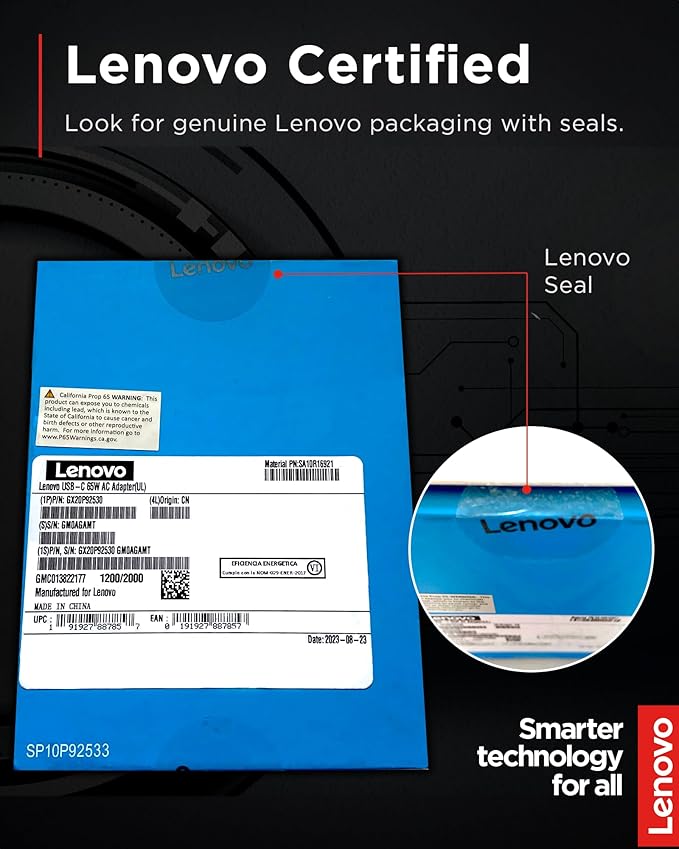 Lenovo USB-C 65W AC Adapter (UL) - 65 W - 5 V DC Output (Pack of 2)