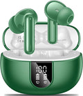 Wireless Earbuds,2024 Wireless Headphones HiFi Stereo Earphones with 4 ENC Noise Canceling Mic, 42Hs Playtime In Ear Earbud,Bluetooth 5.3 Sport Earphones with LED Power Display for Android iOS Green