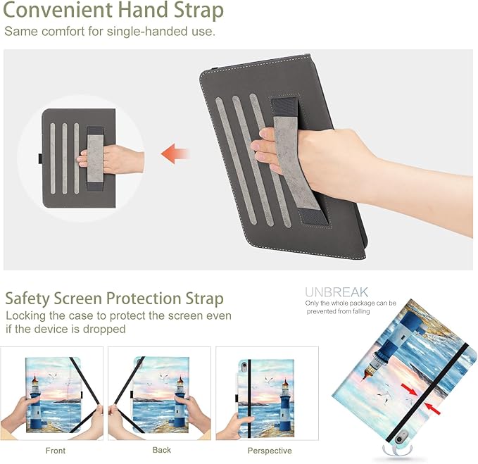 for iPad (A16) 11Th/10Th Generation Case 2025/2022, for iPad Case 11Th/10Th Generation, Fit iPad 10Th/11Th Gen Cover Pencil Holder/Hand Strap/Pocket/Adjustable Stand, Brooklyn Bridge