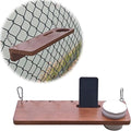 Portable Hanging Foot Rest for Baseball Fences, The Sideline Shelf, Ergonomic Wood Foot Tray with Phone Stand, Cup Holder, and Hat Holder for Baseball and Softball Games, Outdoor Games and Events