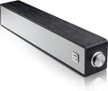 MICA Computer Speakers, Vintage Wired Computer Sound Bar, Retro Wooden Mini Soundbar, 3.5mm Aux Connection, USB Powered PC Speakers for Desktop Monitor, Laptop, Tablets (Black)