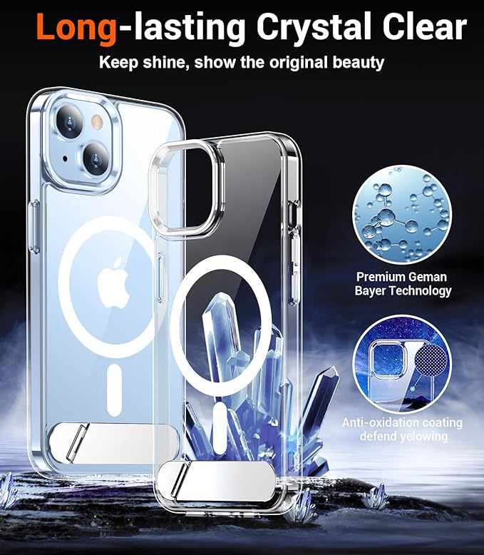 Magnetic Compatible with iPhone 14 Case/iPhone 13 Case,[Built-in Invisible Kickstand][Compatible with MagSafe] [Military Grade Shockproof] Slim Thin Phone Case for iPhone 14/13 6.1"