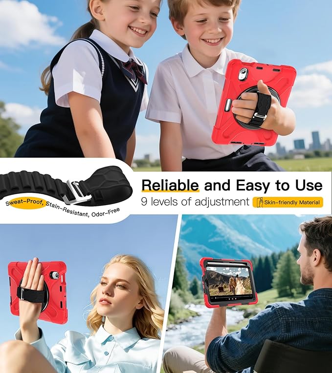 BRAECN for iPad mini 7(A17 Pro)/ 6 case 2024/2021 8.3 inch Heavy Duty Shockproof Protective with Pencil Holder Screen Protector 360°Rotating Stand Handle Full Body Cover Shoulder Strap Kids Friendly