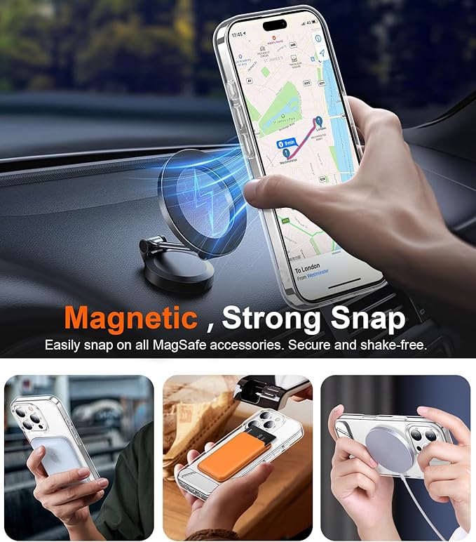Magnetic Compatible with iPhone 16 Pro Case, [Built-in Invisible Kickstand][Compatible with MagSafe] [Military Grade Shockproof] Slim Thin Phone Case for iPhone 16 Pro 6.3"