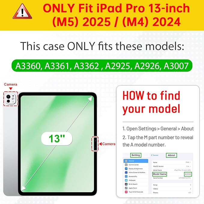 Fintie Rotating Case for iPad Pro 13-inch (M5) 2025 / (M4) 2024 with Pencil Holder - 360 Degree Swiveling Protective Stand Cover with Auto Wake/Sleep, Black