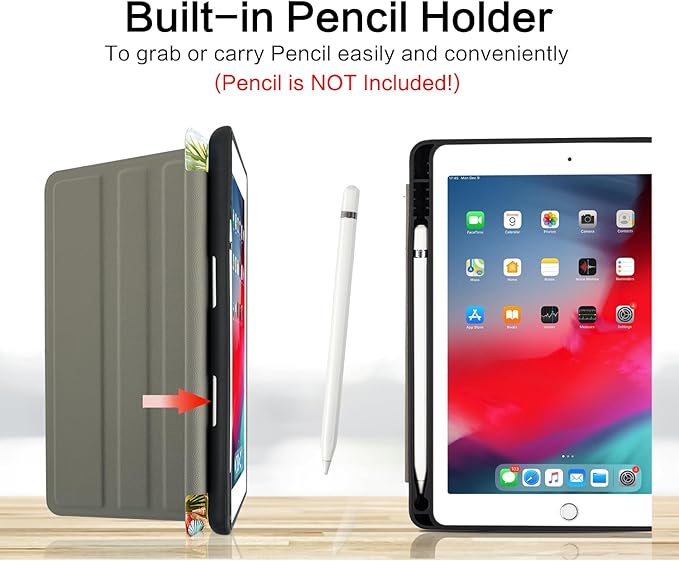 Vimorco for iPad 6th/5th Generation Case 2018/2017, for iPad Air 2/Air Case 2014/2013, for iPad Cover 6th/5th Gen 9.7-inch Pencil Holder/4 Viewing Stands/Typing Stand/Slim, Beach Path Seaside View