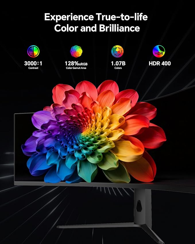KTC Ultrawide 49 In Curved Gaming Monitor, 5K2K 5120x1440 Computer Monitor DQHD, 180Hz, 32:9, HDR 400, 90W Type-C HDMI DP Port, Bulit-in KVM, Speakers, Adaptive Sync, Tilt Swivel Height Adjust, H49S66