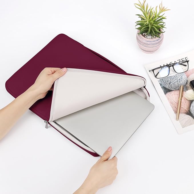 DOMISO Laptop Case Laptop Sleeve Cover for 16 inch MacBook Pro M4/M3/M2/M1 Pro/Max A3403 A3186 A2991 A2780 A2485 A2141,Compatible with 15.6 inch HP Lenovo Dell XPS 16 with Small Case,Wine
