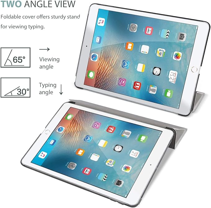 ProCase Smart Case for iPad 9.7 Inch iPad 6th/5th Generation 2018 2017(Model: A1893 A1954 A1822 A1823), Ultra Slim Lightweight Stand Cover with Translucent Frosted Back-Whitemarble