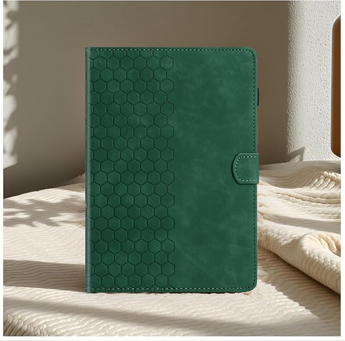 DTangLsm for iPad A16 Case iPad 11th Generation Case 11-inch 2025, iPad 10th Generation Case 10.9-inch 2022, Smart PU Leather Folio Stand Cover with Pencil Holder, Auto Wake/Sleep, Honeycomb Green