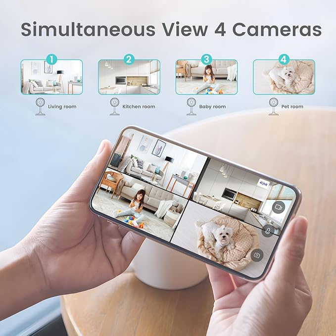 litokam Indoor Cameras for Home Security with Night Vision, Pet Cam with Phone App, Indoor Security Camera, Motion Detection, 2-Way Audio, WiFi Camara Home Cams 1080P