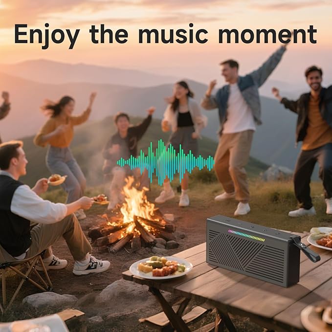 HOTTABLET Bluetooth Speaker Wireless Portable IPX5 Waterproof for Home Party Outdoor Beach, Black
