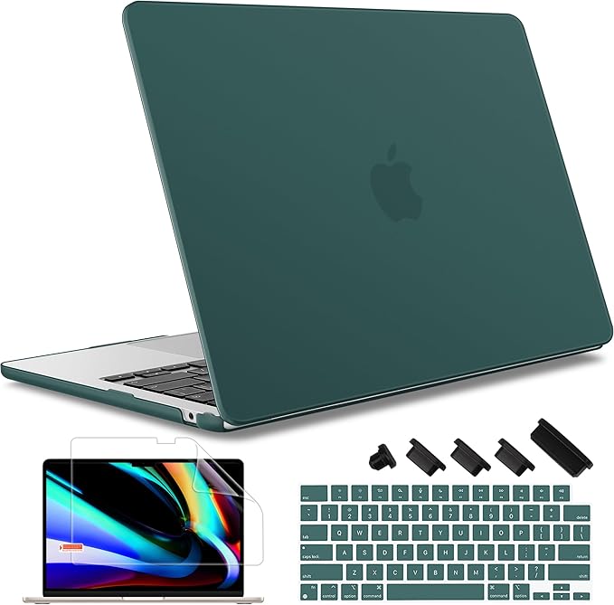 May Chen Case for MacBook Air 13/13.6-inch (M5/M4/M3/M2, 2022-2026 Models A3449 A3240 A3113 A2681), Lightweight | Closes Seamlessly | Ideal for Work Hard Shell Case, Dark Cyan