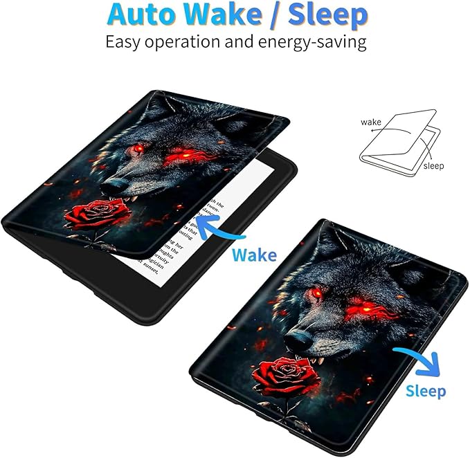 for Amazon Kindle Fire HD 10 (9th/7th/5th Generation, 2019/2017/2015 Release) 10.1" Tablet Case, Slim Kickstand Stand Leather Smart Cover with Auto Wake/Sleep, Green Sky Cat