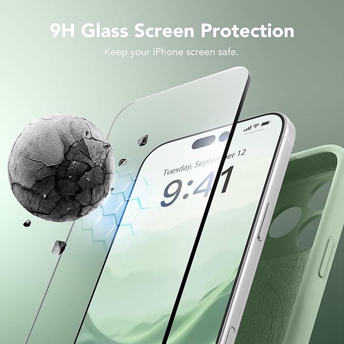 Magnetic for iPhone 17 Pro Max Case, Compatible with MagSafe, [Full Camera Protection][Screen Protector] Silicone Shockproof Protective Phone Case for iPhone 17 Pro Max 6.9", Light Cyan
