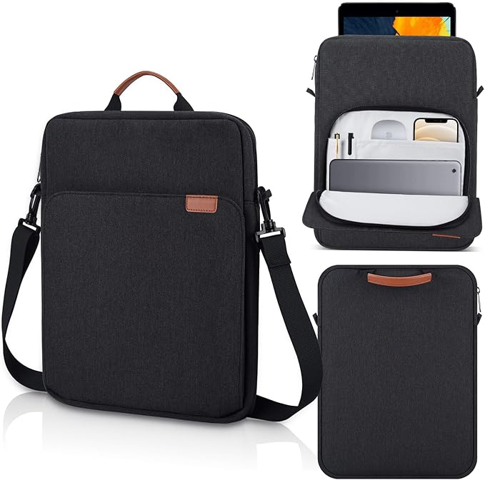 12.9 Inch Tablet Laptop Sleeve for Macbook Pro 14.2 Inch/Air 13.6"/Neo 13,Samsung Galaxy Tab S11 S10 S9 Ultra 14.6",iPad Pro 13 M5 M4/Air 13 M4 M3 M2/Pro 12.9 Carrying Case,Surface Laptop 13.8"-Black
