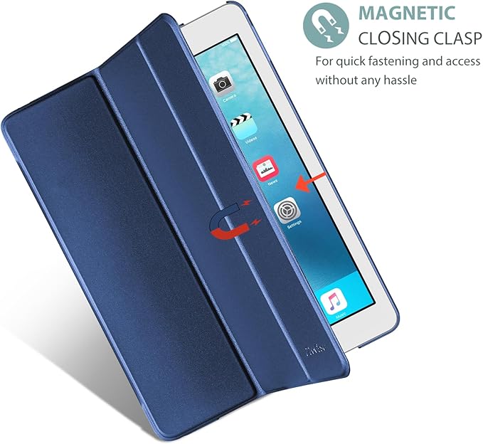 ProCase Smart Case for iPad Pro 9.7 Inch 2016, Ultra Slim Lightweight Stand Smart Case Shell with Translucent Frosted Back Cover for iPad Pro 9.7 Inch (A1673 A1674 A1675) -Darkblue