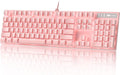 MageGee Pink Gaming Keyboard USB Wired Keyboard, New Mechanical Storm Adjustable Backlight Keyboards Splash-Proof Ideal for PC/Laptop/MAC Game(Pink)