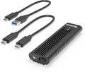 Plugable M.2 NVMe SSD Enclosure; Tool-Free & Driverless, USB 3 Type-C, Including Thunderbolt and USB4, at 10Gbps. for M.2 NVMe SSDs 2230 to 2280 PCIe Gen 3 and 4. USB Cables Included